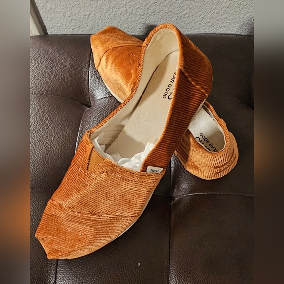 TOMS Alpargata slip-ons in Maple Brown Corduroy Womens Size 8 EUC - Picture 10 of 16